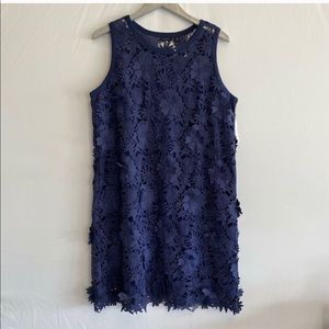 NEW Halogen Navy Blue Floral Lace Shift Dress